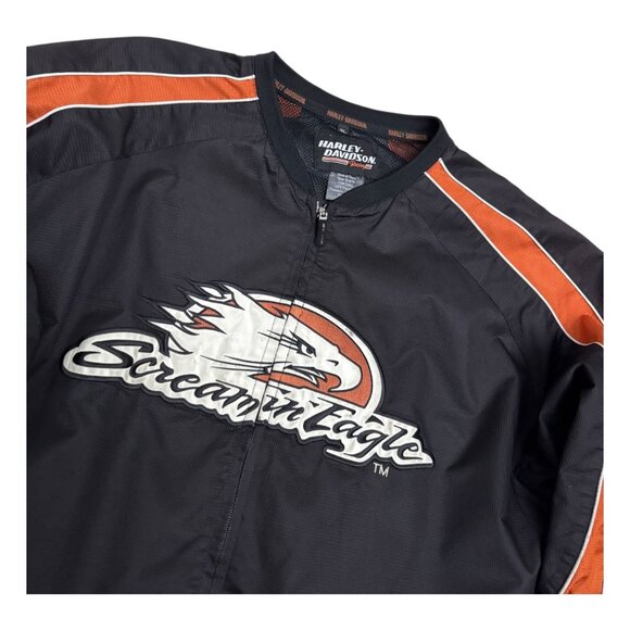 HARLEY DAVIDSON Y2K Screaming Eagle Motorcycle Biker Bomber Light Jacket Mens XL - Picture 2 of 7